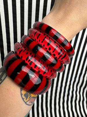 Midi Crimson red and black Bangle