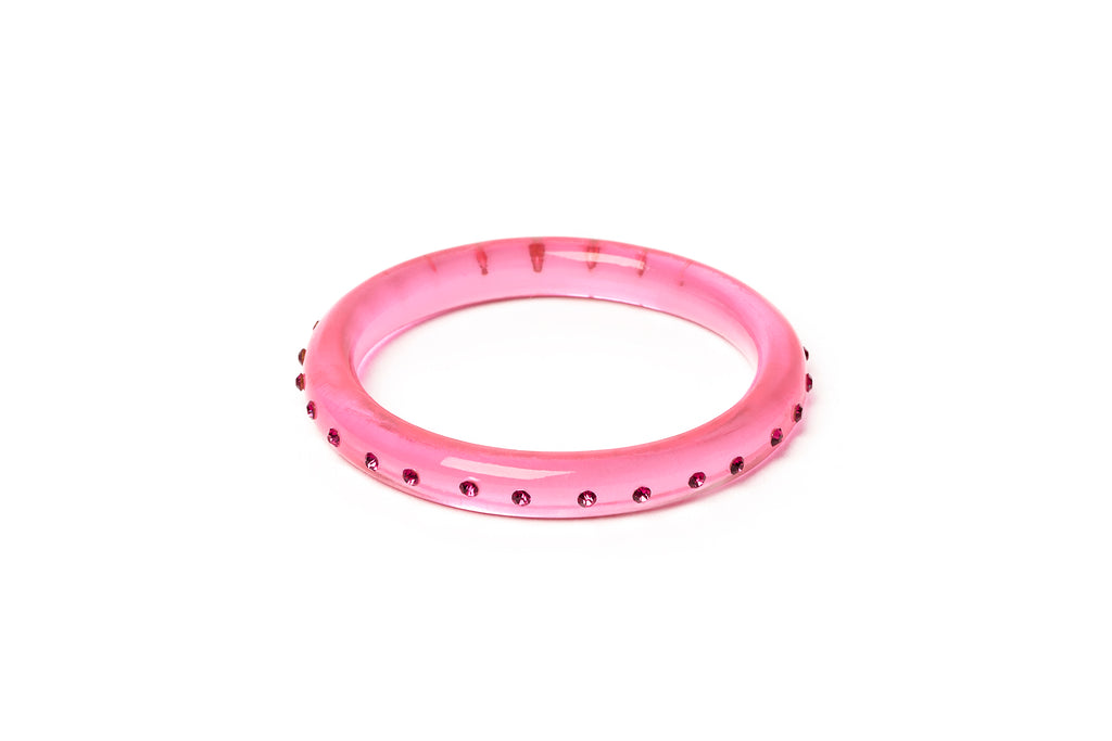 Narrow Key To My Heart Pink Bangle