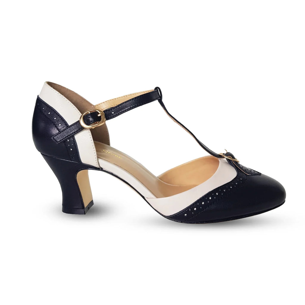 Sale - LUXE PARISIENNE (BLACK/IVORY) HEELS - CHARLIE STONE