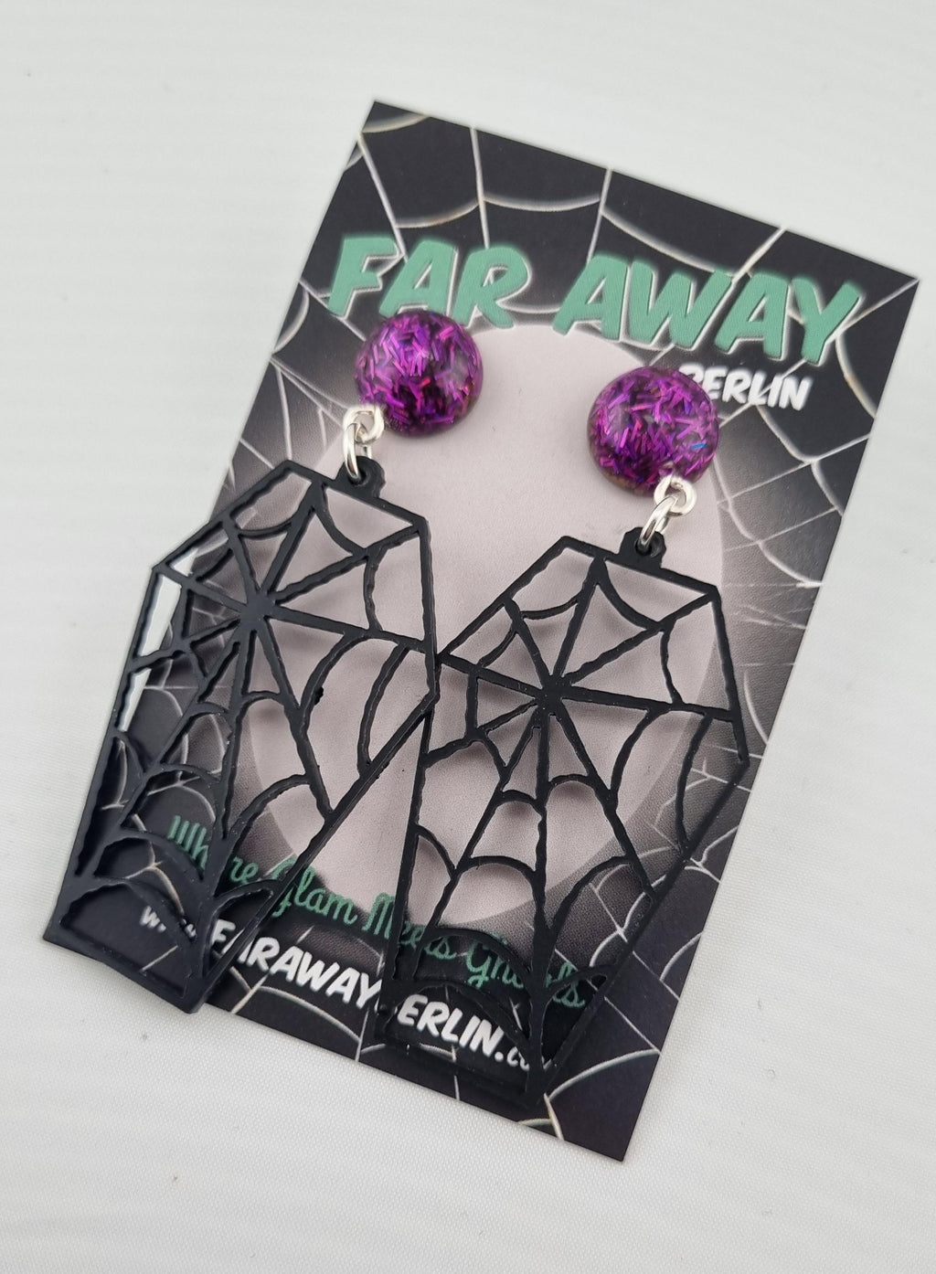 Coffin Spiderweb Earrings