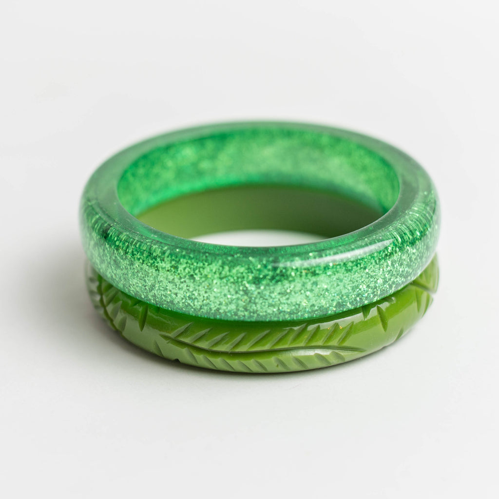 Leaf Green Glitter Bangle