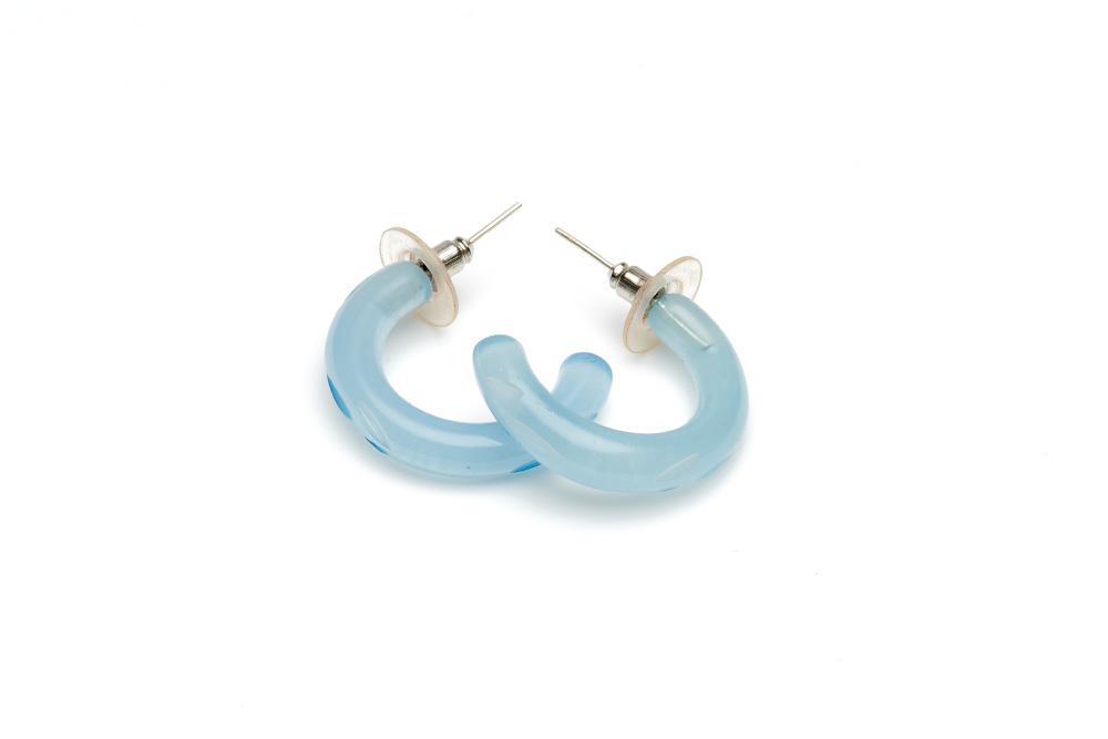 Frosty Fakelite Hoop Earrings