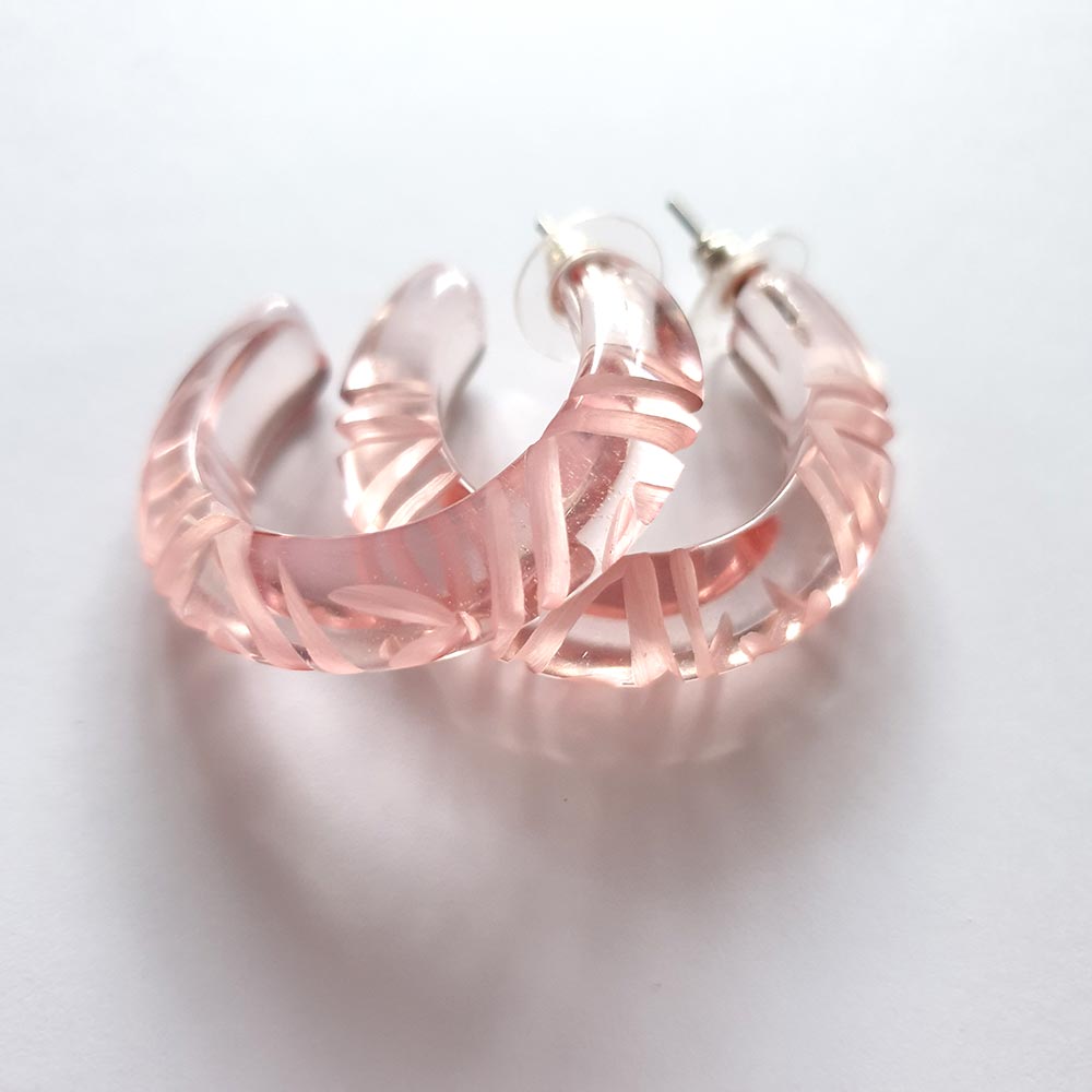 Krystal Prystal Hoop Earrings - Pink