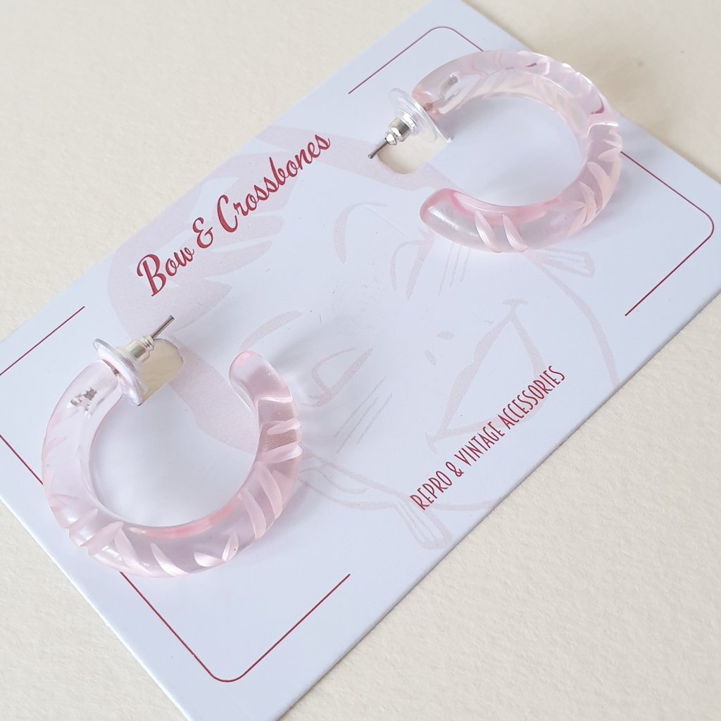 Krystal Prystal Hoop Earrings - Pink